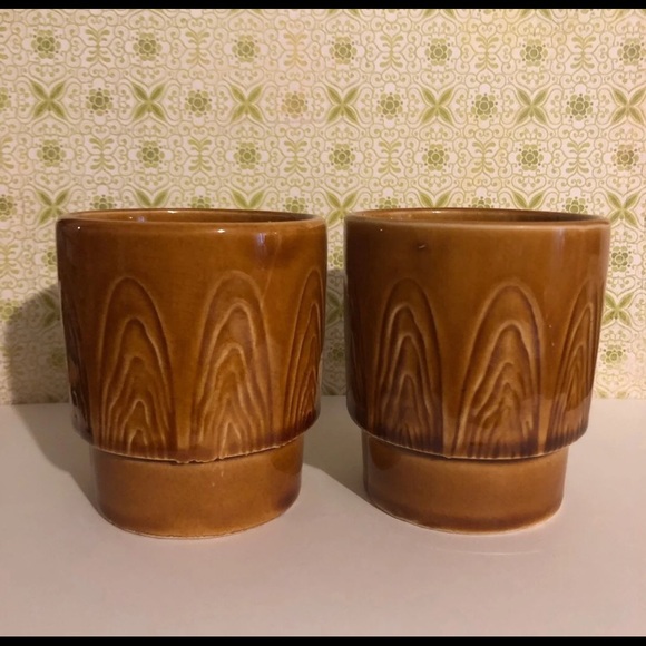 Vintage Dining Vintage Japan Coffee Mugs Wood Faux Finish Poshmark